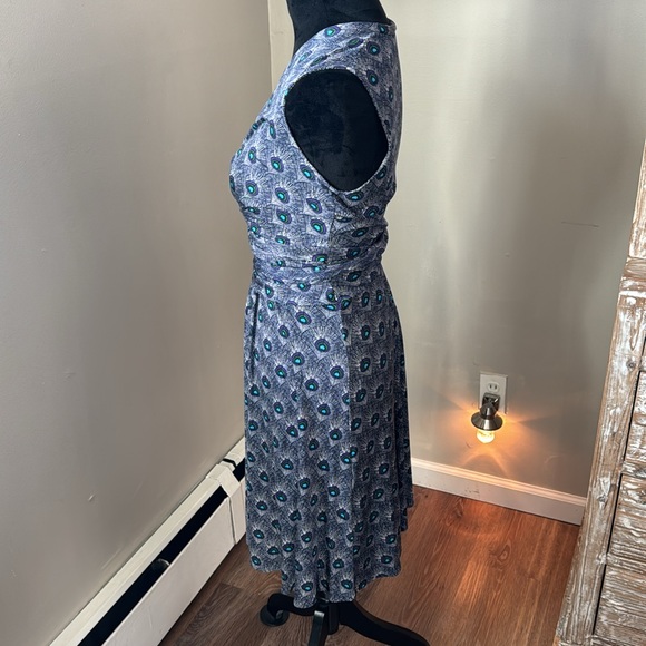 Tory Burch Theona Peacock Print Silk Wrap Dress - Picture 4 of 7